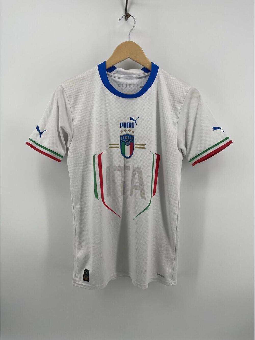 Puma‎ Italy Soccer Jersey Men Small White FIGC Football Shirt DryCell Away Shirt